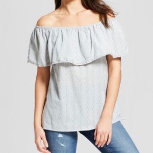 NWT Knox Rose Off-the-Shoulder Eyelet Shirt